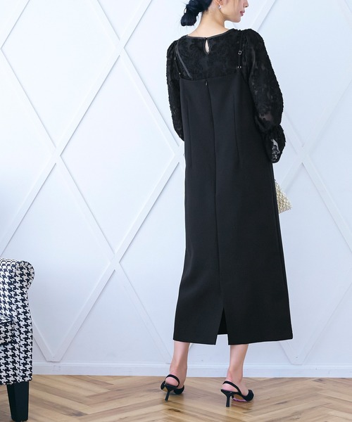 coca（coca）（コカ）の「フリンジシアージャカードボレロ＆キャミワンピースセット（ドレス・レディース・ブラック/グレイッシュベージュ・L/M）」の5枚目の写真