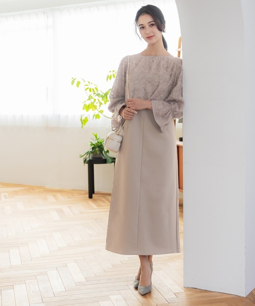 coca（coca）（コカ）の「フリンジシアージャカードボレロ＆キャミワンピースセット（ドレス・レディース・ブラック/グレイッシュベージュ・L/M）」の8枚目の写真