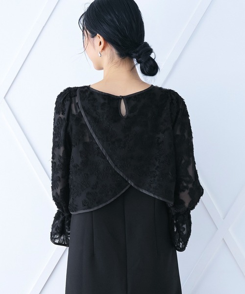 coca（coca）（コカ）の「フリンジシアージャカードボレロ＆キャミワンピースセット（ドレス・レディース・ブラック/グレイッシュベージュ・L/M）」の7枚目の写真