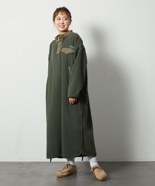 FREAK'S STORE（フリークスストア）の「限定展開　FREAK'S OUTDOORS サイドジップ フリース ワンピース（ワンピース・レディース・オリーブ/ブラック/レッド/ブルー/ナチュラル・ﾌﾘ-）」の17枚目の写真