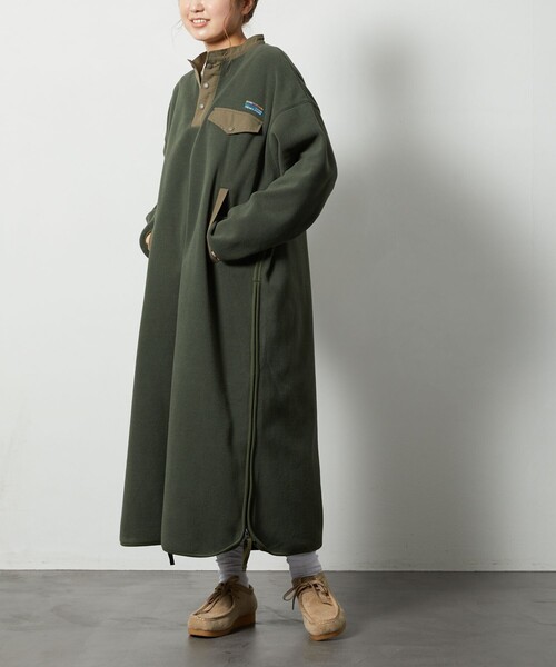 FREAK'S STORE（フリークスストア）の「限定展開　FREAK'S OUTDOORS サイドジップ フリース ワンピース（ワンピース・レディース・オリーブ/ブラック/レッド/ブルー/ナチュラル・ﾌﾘ-）」の19枚目の写真