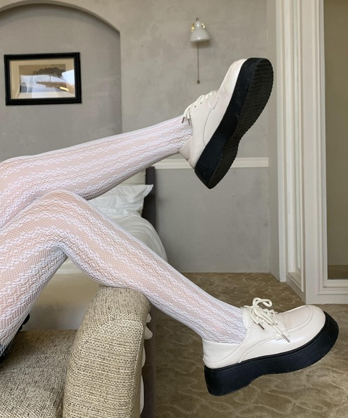 EPICKS（エピックス）の「総レースタイツ（タイツ/ストッキング・レディース・アイボリー/ブラック/ホワイト・FREE）」の10枚目の写真