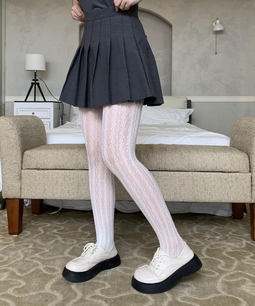 EPICKS（エピックス）の「総レースタイツ（タイツ/ストッキング・レディース・アイボリー/ブラック/ホワイト・FREE）」の12枚目の写真