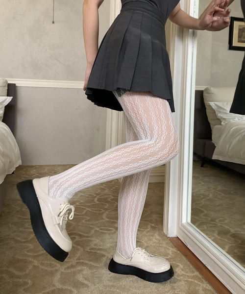 EPICKS（エピックス）の「総レースタイツ（タイツ/ストッキング・レディース・アイボリー/ブラック/ホワイト・FREE）」の13枚目の写真