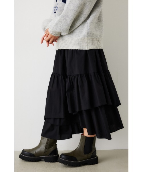 RODEO CROWNS WIDE BOWL（ロデオクラウンズワイドボウル）の「ランダムティアードスカート（スカート・レディース・オフホワイト/ブラック・FREE）」の10枚目の写真