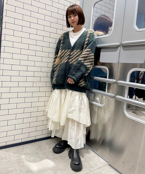 RODEO CROWNS WIDE BOWL（ロデオクラウンズワイドボウル）の「ランダムティアードスカート（スカート・レディース・オフホワイト/ブラック・FREE）」の3枚目の写真