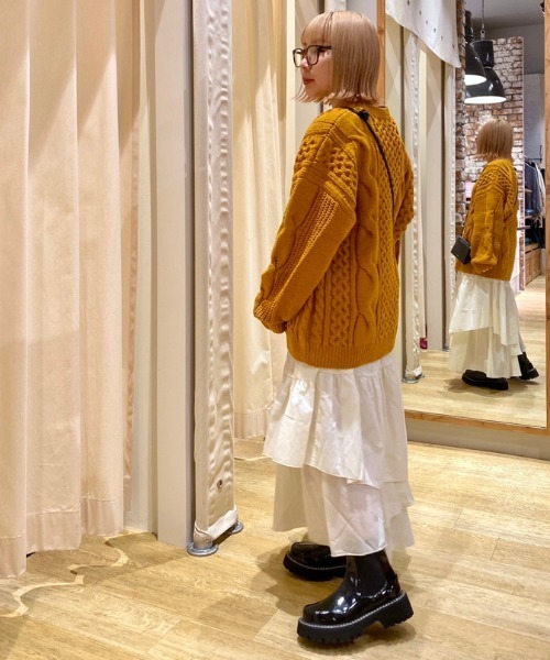 RODEO CROWNS WIDE BOWL（ロデオクラウンズワイドボウル）の「ランダムティアードスカート（スカート・レディース・オフホワイト/ブラック・FREE）」の7枚目の写真