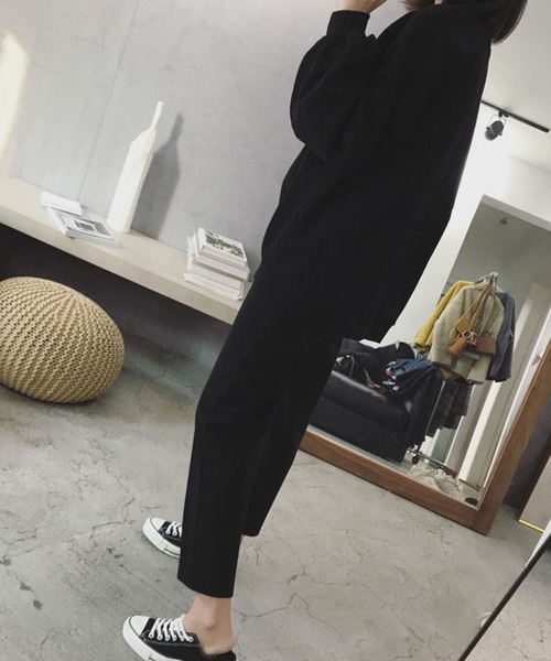 NinaetLina（ニナエリナ）の「ニットソーアンクル丈テーパードパンツ（その他パンツ・レディース・グレー/ブラック/ホワイト・XL/L/M）」の4枚目の写真