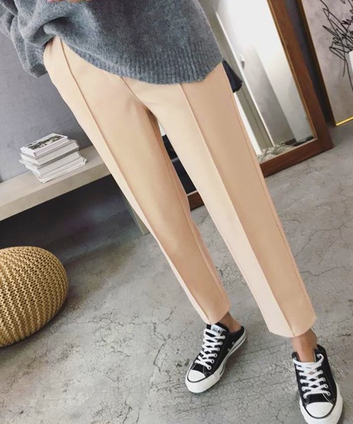 NinaetLina（ニナエリナ）の「ニットソーアンクル丈テーパードパンツ（その他パンツ・レディース・グレー/ブラック/ホワイト・XL/L/M）」の7枚目の写真
