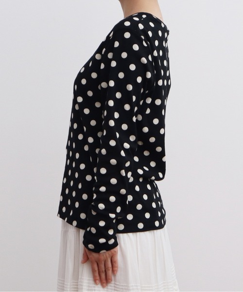 CHILD WOMAN（チャイルドウーマン）の「フライスドットプリント クルーネック長袖プルオーバー（Tシャツ/カットソー・レディース・ブラック/キナリ・FREE）」の19枚目の写真
