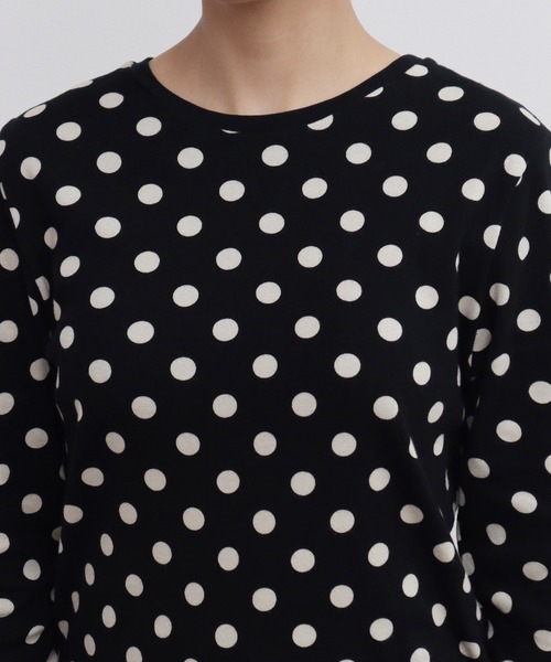 CHILD WOMAN（チャイルドウーマン）の「フライスドットプリント クルーネック長袖プルオーバー（Tシャツ/カットソー・レディース・ブラック/キナリ・FREE）」の21枚目の写真