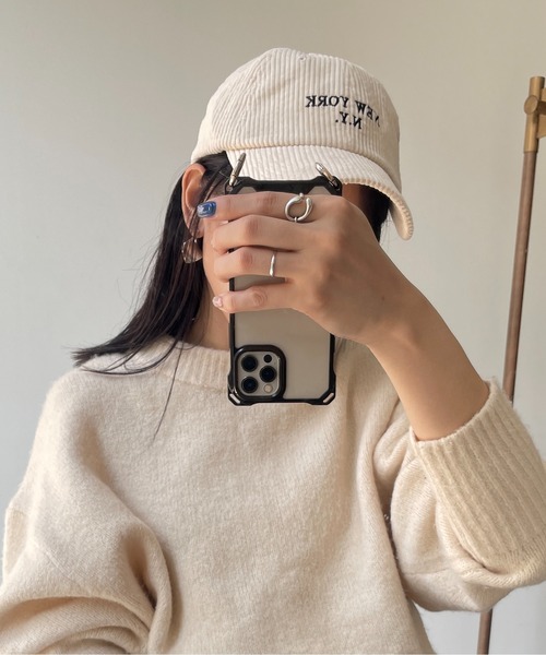 Thevon（ゼボン）の「コーデュロイ刺繍ロゴキャップ（キャップ・レディース・アイボリー/ブラック/ブラウン・FREE）」の4枚目の写真
