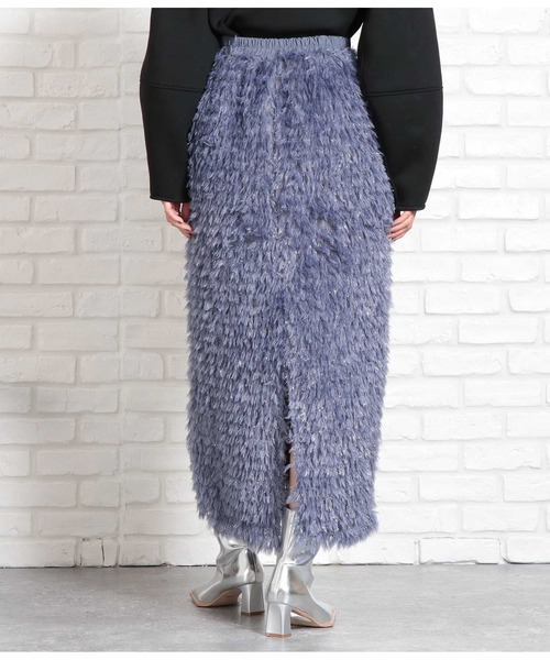 Settimissimo（セッティミッシモ）の「フリンジ ジャガード ナロースカート（スカート・レディース・グレー/ブラック・FREE）」の6枚目の写真
