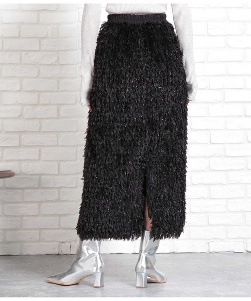 Settimissimo（セッティミッシモ）の「フリンジ ジャガード ナロースカート（スカート・レディース・グレー/ブラック・FREE）」の9枚目の写真
