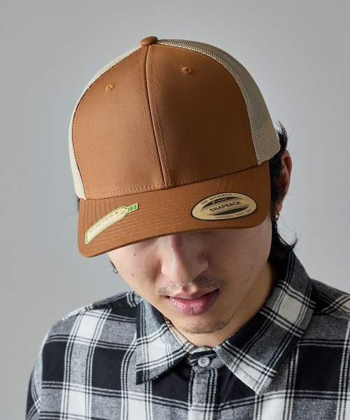 FLEXFIT（フレックスフィット）の「【FLEXFIT】日本限定モデル！リサイクルドレトロトラッカーメッシュキャップ FL6606R MURS（キャップ・メンズ・ライトブラウン/ホワイト/ブラック/ネイビー・FREE）」の19枚目の写真
