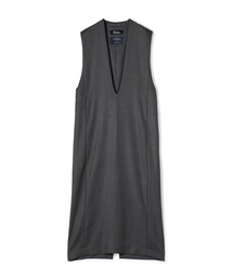 EDITION | ウールホップサックVネックスリーブレスワンピース(ワンピース)