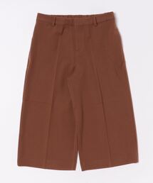 ウール調センタープレスクロップドパンツ