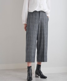 ウール調センタープレスクロップドパンツ
