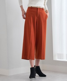 ウール調センタープレスクロップドパンツ