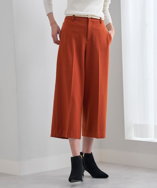 BELLUNA PLUS(ベルーナ)の「ウール調センタープレスクロップドパンツ(その他パンツ・レディース・テラコッタ/ブラウン系その他/チャコール/グレー系その他/ダークグレー/ベージュ系その他/キャメル/ストライプ/グレー系その他2・SMALL/LARGE/MEDIUM/X-LARGE)」の6枚目の写真