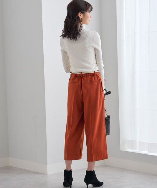 BELLUNA PLUS(ベルーナ)の「ウール調センタープレスクロップドパンツ(その他パンツ・レディース・テラコッタ/ブラウン系その他/チャコール/グレー系その他/ダークグレー/ベージュ系その他/キャメル/ストライプ/グレー系その他2・SMALL/LARGE/MEDIUM/X-LARGE)」の13枚目の写真