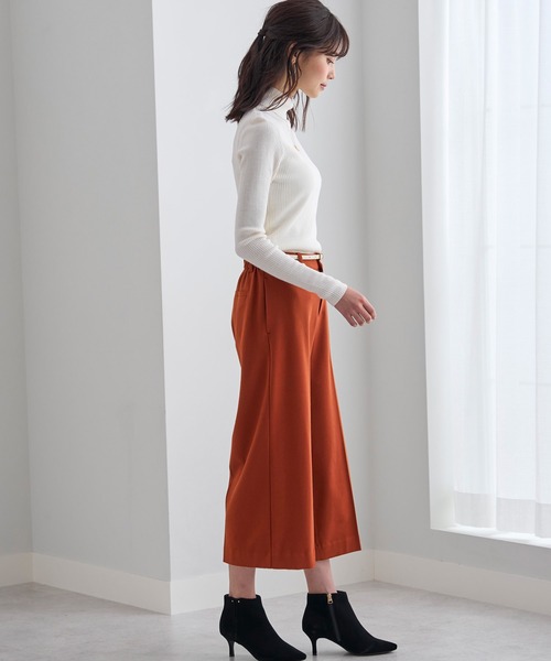BELLUNA PLUS(ベルーナ)の「ウール調センタープレスクロップドパンツ(その他パンツ・レディース・テラコッタ/ブラウン系その他/チャコール/グレー系その他/ダークグレー/ベージュ系その他/キャメル/ストライプ/グレー系その他2・SMALL/LARGE/MEDIUM/X-LARGE)」の12枚目の写真