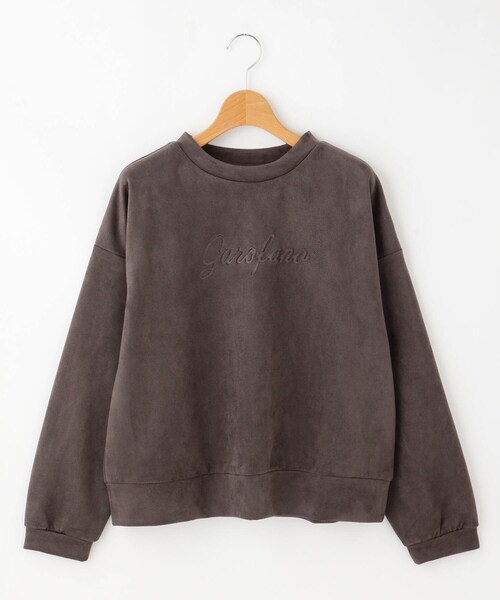 &Bridge(アンドブリッジ)の「Begum スウェード調プルオーバー(Tシャツ/カットソー・レディース・ブラウン系/ライトブルー/ベージュ/チャコールグレー・02)」の1枚目の写真