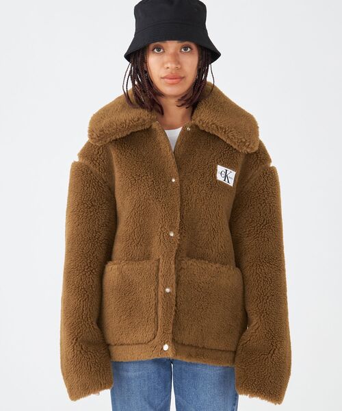 Calvin Klein（カルバン・クライン）の「ショート シェルパ ジャケット（その他アウター・レディース・ブラウン・M/XS/S）」の5枚目の写真