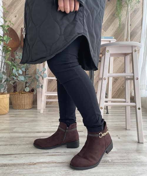 LUGG NAGG(ラグナグ)の「【Fiammifero】ビットつきサイドファスナーショートブーツ【軽量】(ブーツ・レディース・ダークブラウン/ベージュ/ブラック・LL/M/S/L)」の10枚目の写真