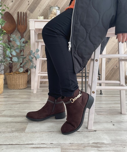 LUGG NAGG(ラグナグ)の「【Fiammifero】ビットつきサイドファスナーショートブーツ【軽量】(ブーツ・レディース・ダークブラウン/ベージュ/ブラック・LL/M/S/L)」の11枚目の写真