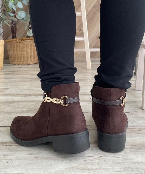 LUGG NAGG(ラグナグ)の「【Fiammifero】ビットつきサイドファスナーショートブーツ【軽量】(ブーツ・レディース・ダークブラウン/ベージュ/ブラック・LL/M/S/L)」の12枚目の写真