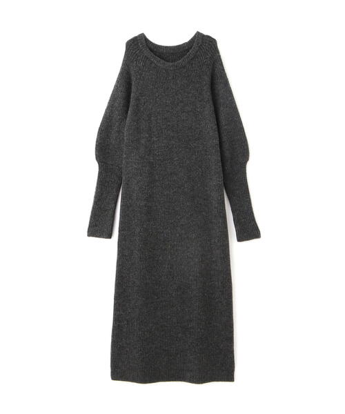 FREE'S MART（フリーズマート）の「ボリュームスリーブ畦ニットワンピース（ワンピース・レディース・ブラック/ライトグリーン/ベージュ・SMALL/MEDIUM）」の4枚目の写真