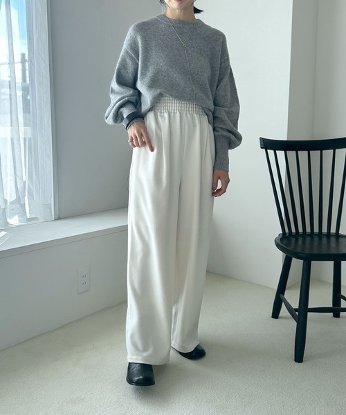 LEPSIM(レプシィム)の「5ゲージアンゴラミックスプルオーバー 984150(ニット/セーター・レディース・グレー/ブルー/ネイビー/グリーン・FREE)」の7枚目の写真