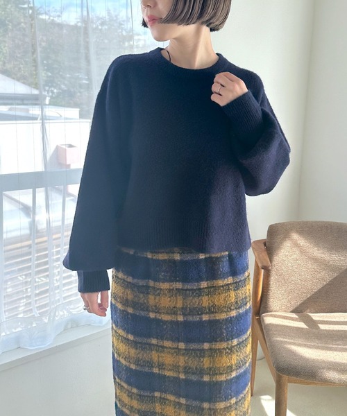 LEPSIM(レプシィム)の「5ゲージアンゴラミックスプルオーバー 984150(ニット/セーター・レディース・グレー/ブルー/ネイビー/グリーン・FREE)」の19枚目の写真