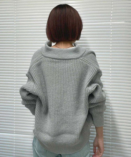 NANEA(ナネア)の「ジップアップニットカーディガン(ニット/セーター・レディース・パープル/グレー/ベージュ・フリー)」の12枚目の写真
