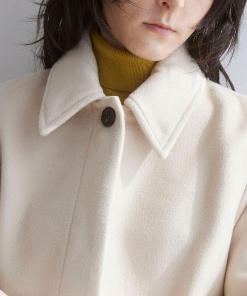 Formeque(フォルミーク)の「【Formeque】ステンカラーメルトンコート(ステンカラーコート・レディース・アイボリー/チャコールグレー・FREE)」の9枚目の写真