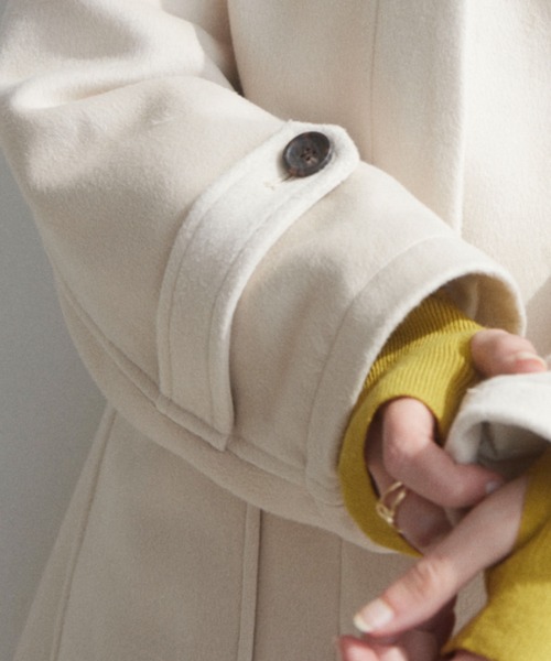 Formeque(フォルミーク)の「【Formeque】ステンカラーメルトンコート(ステンカラーコート・レディース・アイボリー/チャコールグレー・FREE)」の11枚目の写真