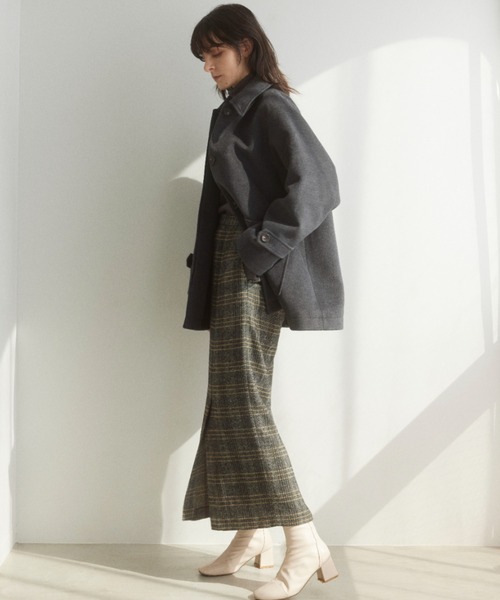 Formeque(フォルミーク)の「【Formeque】ステンカラーメルトンコート(ステンカラーコート・レディース・アイボリー/チャコールグレー・FREE)」の13枚目の写真