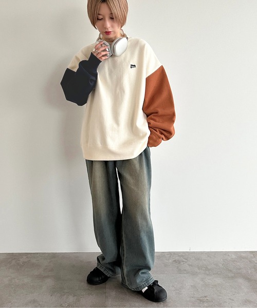 袖配色スウェット【ZOZOTOWN限定アイテム】（スウェット）｜apres jour
