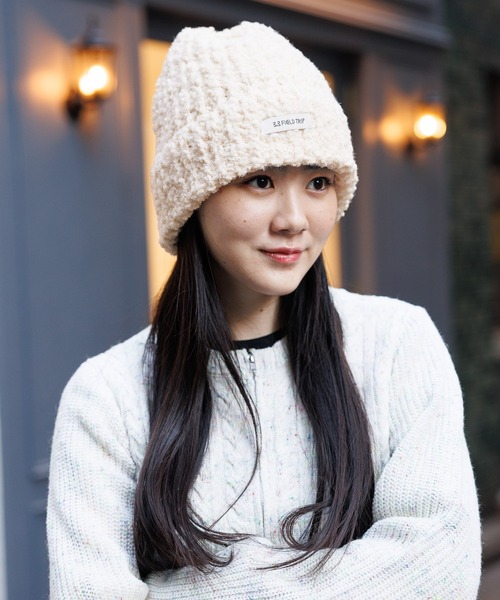 3.3 Field Trip （3.3フィールドトリップ）の「【UNISEX】3.3 Field Trip／クラウドビーニー 2995808（ニットキャップ/ビーニー・レディース・アイボリー/パープル/セージグリーン・FREE）」の2枚目の写真