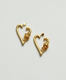 【LAPUIS】コイルハートフープピアス 234-220101