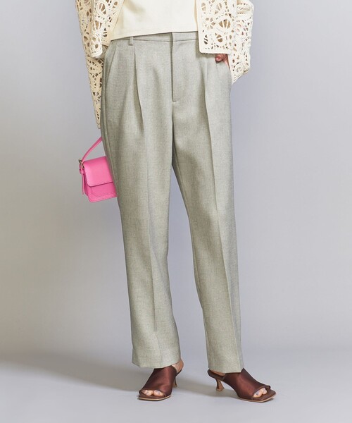 BEAUTY&YOUTH UNITED ARROWS（ビューティーアンドユースユナイテッドアローズ）の「リネンライク タックテーパード パンツ（スラックス・レディース・ナチュラル/ネイビー/その他9・L/S/XS/M）」の5枚目の写真