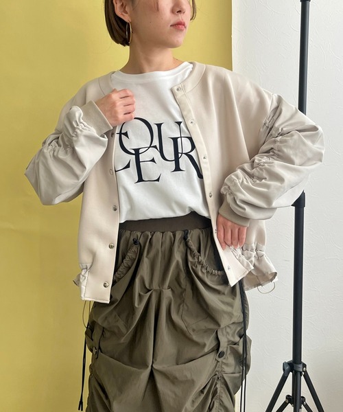 LHELBIE(レルビエ)の「フロッキーロゴシルケットロンT(Tシャツ/カットソー・レディース・ブラック/グレー/オフホワイト・M)」の12枚目の写真