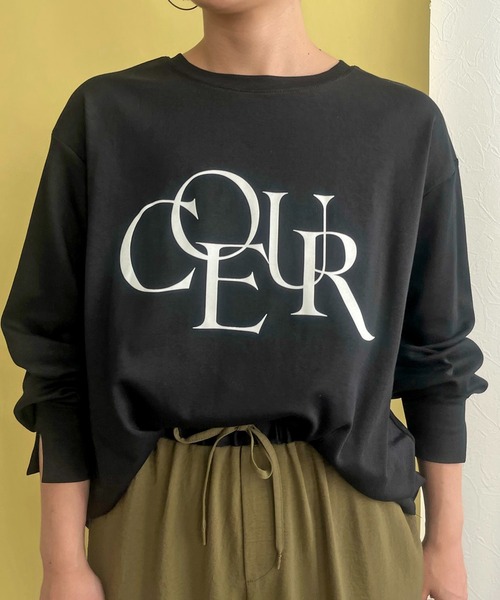 LHELBIE(レルビエ)の「フロッキーロゴシルケットロンT(Tシャツ/カットソー・レディース・ブラック/グレー/オフホワイト・M)」の18枚目の写真