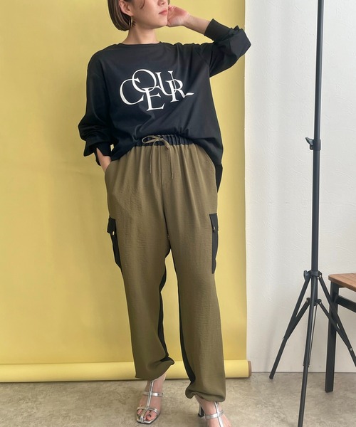 LHELBIE(レルビエ)の「フロッキーロゴシルケットロンT(Tシャツ/カットソー・レディース・ブラック/グレー/オフホワイト・M)」の19枚目の写真