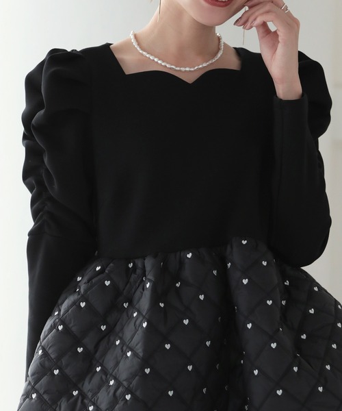 MERAKI（メラキ）の「[MERAKI] ハートキルティングトップス（Tシャツ