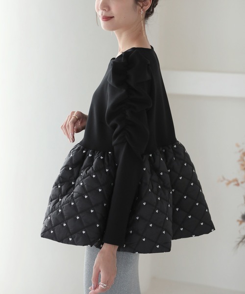 MERAKI（メラキ）の「[MERAKI] ハートキルティングトップス（Tシャツ