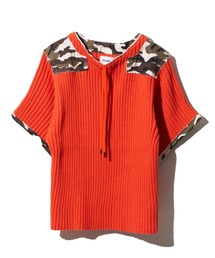 OPULENCE（オーピュレンス）の「ハーフスリーブカモフラパッチワークニット（ニット/セーター）」