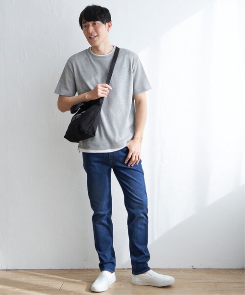 ikka(イッカ)の「メランジワッフルフェイクTシャツ(Tシャツ/カットソー・メンズ・ブラック/グレー/オリーブ/ブルー/ピンク・S/M/L/XL)」の22枚目の写真