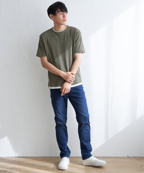 ikka(イッカ)の「メランジワッフルフェイクTシャツ(Tシャツ/カットソー・メンズ・ブラック/グレー/オリーブ/ブルー/ピンク・S/M/L/XL)」の19枚目の写真